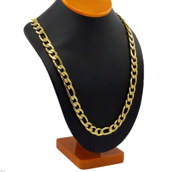 14k Gold Italian Figaro Link Chain 12mm 30"